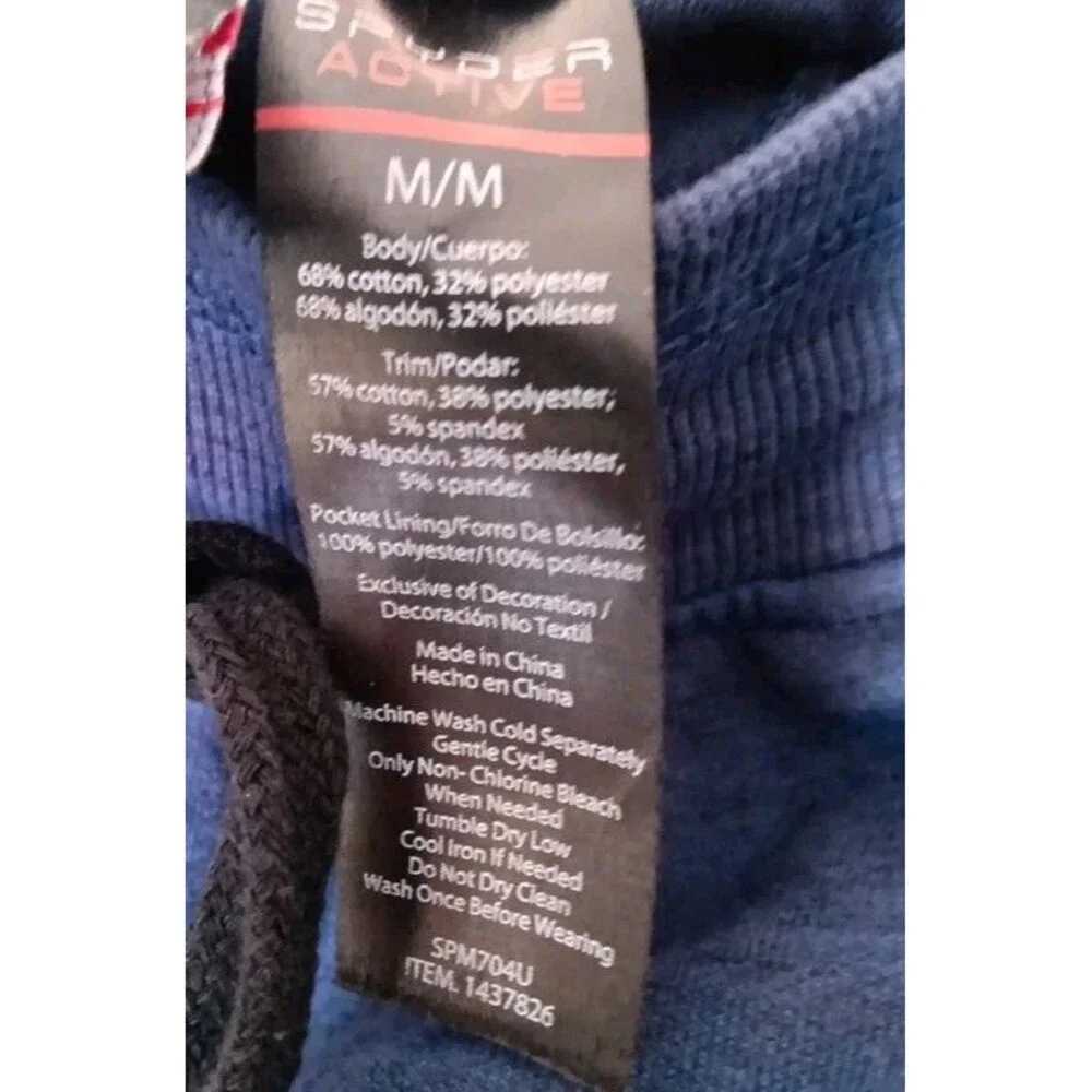 Spyder Active Cotton Polyester Midweight Jogger Sweatpants Med Blue - Picture 5 of 5